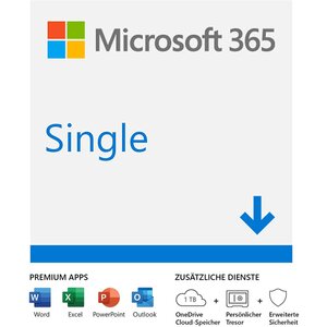 Microsoft Office 365 Single (1 Nutzer/mehrere Ger&auml_te) Jahresabonnement