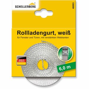Schellenberg Rollladengurt Mini 14 mm 6 m Weiß