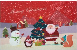 Fußmatte »Weihnachten«, Home affaire, rechteckig, Höhe 6 mm, Schmutzmatte, mit Spruch, In- und Outdoor geeignet