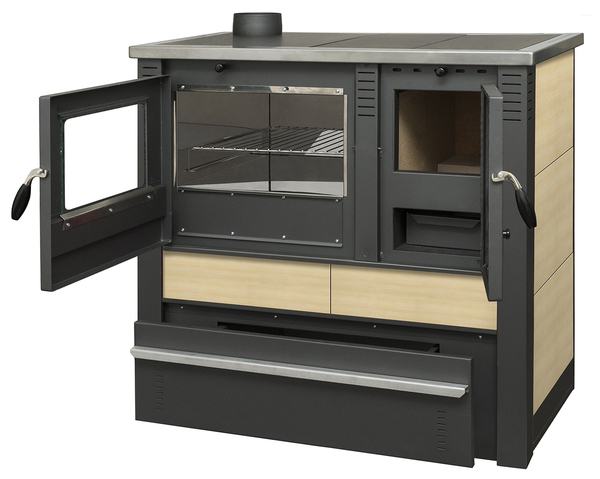 Bild 2 von Pro Termo doo Küchenherd Holzofen PANONIA mit Kacheln creme - 10,5 kW Dauerbrandherd - linke Version