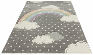 Kinderteppich »Regenbogen«, Lüttenhütt, rechteckig, Höhe 13 mm, Hoch-Tief-Struktur