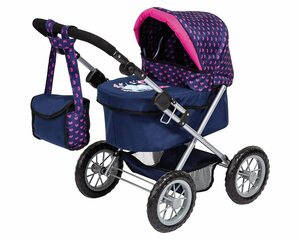 myToys COLLECTION Puppenwagen »Puppenwagen Trendy, Elefanten Motiv, blau/pink von«
