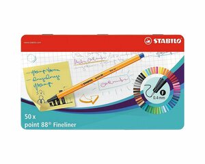 STABILO Fineliner »Fineliner point 88, 50 Farben im Metalletui«
