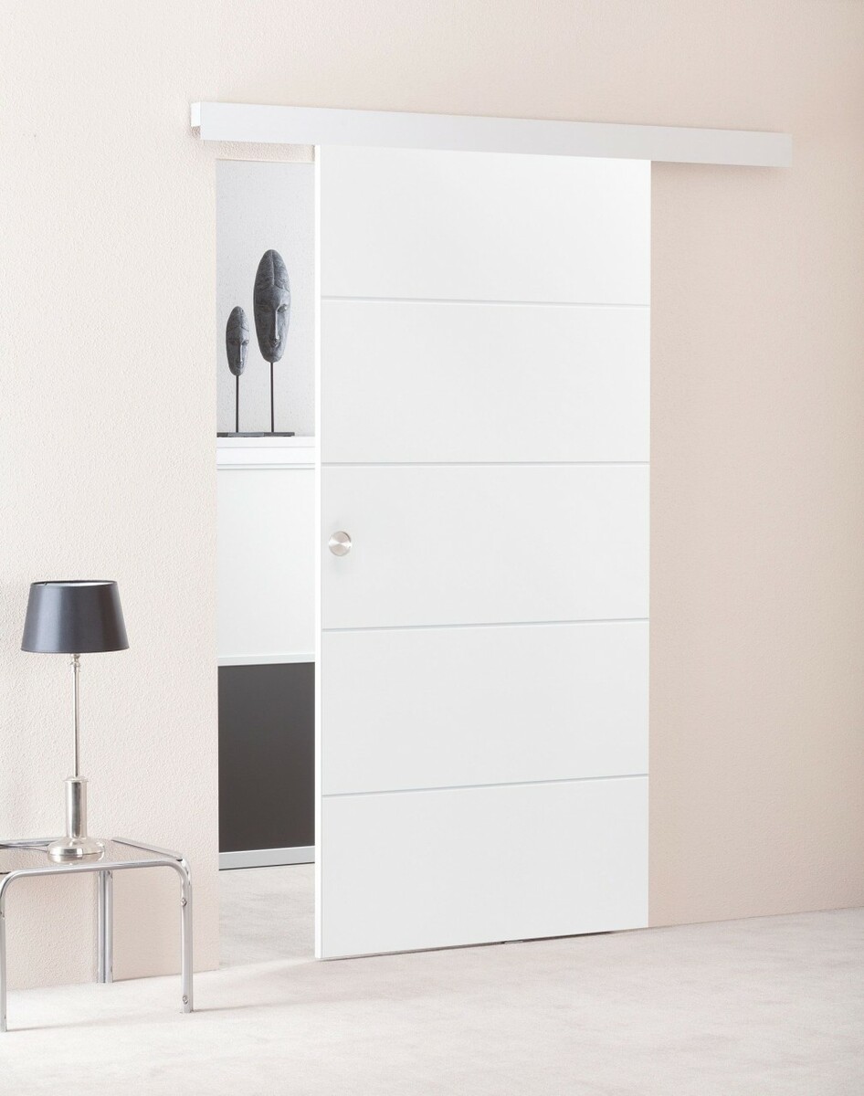 Bild 1 von Borne Holz-Schiebetürblatt Fila 5
, 
205 x 95 (L x B), Stärke 28 mm, Oberfläche: HDF weiß lackiert