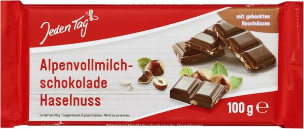 Bild 1 von Jeden Tag Schokolade Alpenvollmilch-Haselnuss