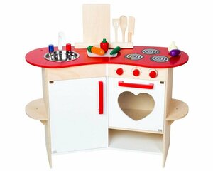 Warenhandel König Spielküche »Kinder-Spielküche aus Holz mit Herz-Backofen«, Holz