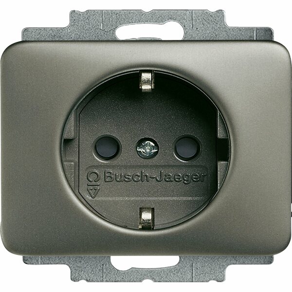 Bild 1 von Busch-Jaeger Steckdoseneinsatz mit erhöhtem Berührungsschutz Alpha Nea Platin