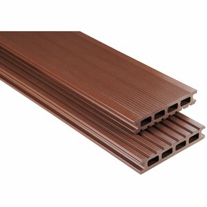 Kovalex WPC Terrassendiele glatt Braun Zuschnitt 2,6x14,5x560cm