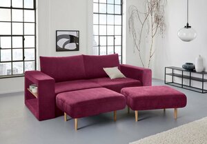LOOKS by Wolfgang Joop 3,5-Sitzer »Looksvb«, Verwandlungssofa: aus Sofa wird Sofa mit 2 Hockern, mit Regalfunktion in beiden Armteilen
