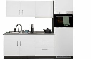 HELD MÖBEL Küchenzeile »Paris«, mit E-Geräten, Breite 220 cm, wahlweise mit Induktionskochfeld