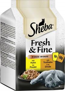 Sheba Fresh & Fine in Sauce mit Huhn und Truthahn