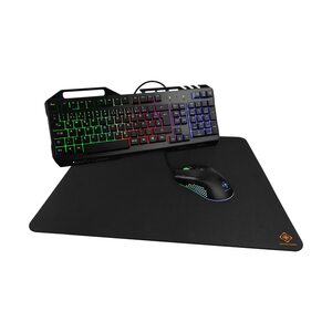 DELTACO GAMING 3-in-1 Gaming Gear Kit RGB-Tastatur Maus &amp; Mauspad
