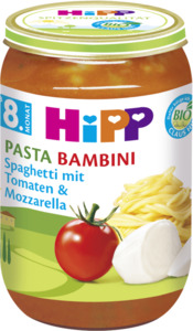 HiPP Bio Menü Pasta Bambini Spaghetti mit Tomaten & Moz 0.57 EUR/100 g (6 x 220.00g)
