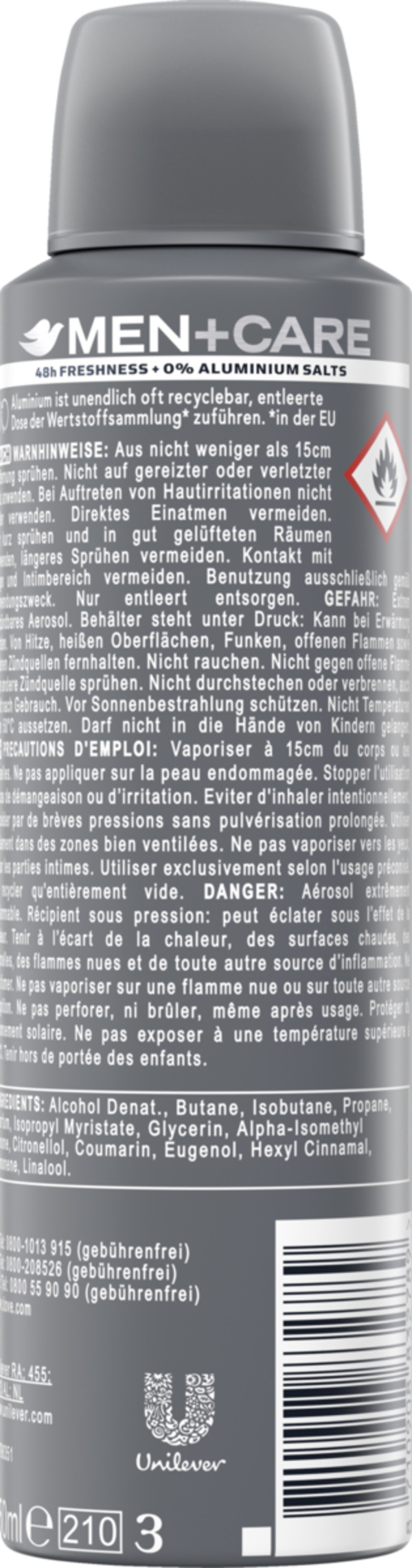 Bild 2 von Dove Men+Care Deospray Clean Fresh ohne Aluminium 1.10 EUR/100 ml