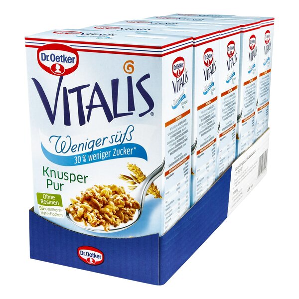 Bild 1 von Dr. Oetker Vitalis Weniger süß Knusper Pur 600 g, 5er Pack