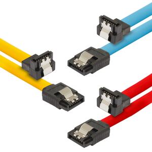 Poppstar 3x 0,5m S-ATA 3 Kabel (Stecker gerade auf 90 Grad gewinkelt), 1x gelb, 1x rot, 1x blau