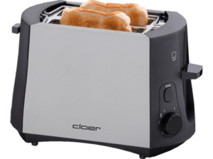 CLOER 3410 Toaster Schwarz (825 Watt, Schlitze: 2)