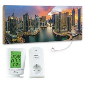 Marmony 800W Infrarot-Heizung Motiv "Dubai Marina"mit Thermostat MTC-40