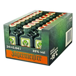 Jägermeister Kräuterlikör 35 % Vol. 40 ml, 24er Pack