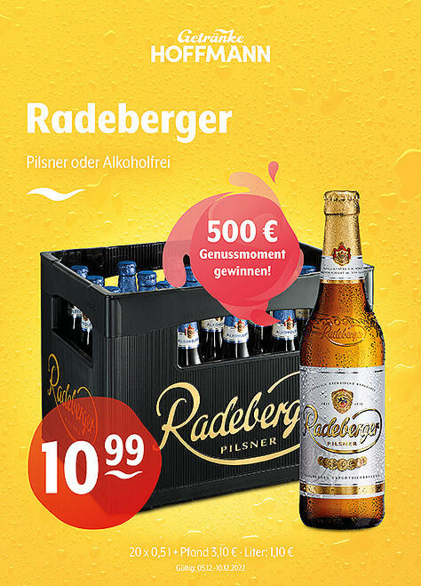 Radeberger Pilsner oder Alkoholfrei500 € Genussmoment gewinnen! von