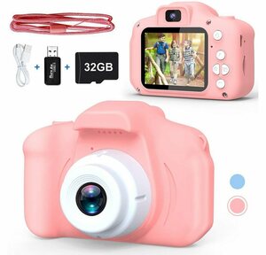 Favson »Kamera für Kinder, Mini-Digitalkamera, HD-Video, 1080p, ideal für Selfies, Geschenk für Mädchen und Jungen, 3 bis 10 Jahre, mit SD-Karte 32 GB, Kartenleser« Kinderkamera