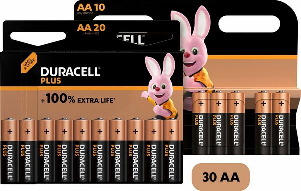 Bild 1 von Duracell »20+10 Pack: 30x Mignon/AA/LR06« Batterie, LR06 (30 St), 1,5V