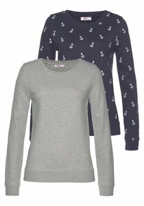 Flashlights Sweatshirt (Packung, 2er-Pack) mit trendigem Print und Unifarben