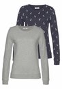 Bild 1 von Flashlights Sweatshirt (Packung, 2er-Pack) mit trendigem Print und Unifarben