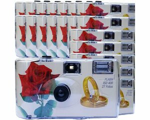 1A PHOTO PORST »20 x Einwegkamera Hochzeit Rosen + Ringe« Kompaktkamera