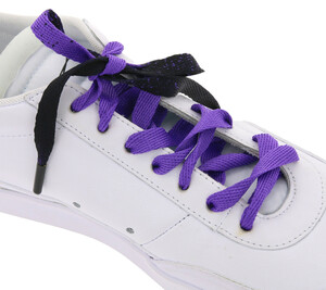 TubeLaces Schuhe Schnürbänder zweifarbige Schnürsenkel Schwarz/Violett