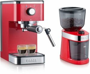 Graef Espressomaschine "Salita Set", inkl. Kaffeemühle CM 203 (ES403EUSET), rot