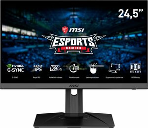 MSI Oculux NXG253RDE Gaming-Monitor (62,2 cm/24,5 ", 1920 x 1080 Pixel, Full HD, 1 ms Reaktionszeit, 360 Hz, Rapid IPS, 3 Jahre Herstellergarantie)