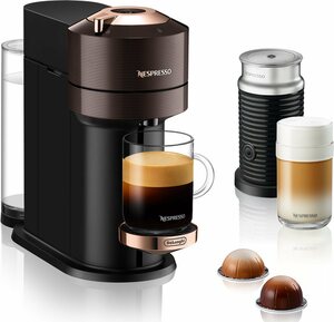 Nespresso Kapselmaschine ENV 120.BWAE Vertuo Next Premium, inkl. Aeroccino Milchaufschäumer, braun
