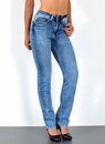 Bild 1 von ESRA Straight-Jeans »G700« High Waist Straight Fit Jeans Damen, bis Übergröße / Plussize Größe, Damen Straight Leg Jeans High Waist, Gerade Schnitt Jeans Damen Hochbund bis Große Größen, Da