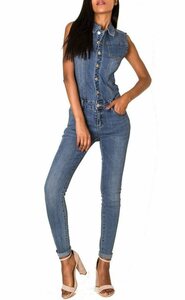 Nina Carter Jumpsuit »2661« (slim fit, 1-tlg., unifarben) Damen Jeans Overall Hosenanzug TATI