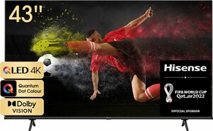 Hisense 43E77HQ QLED-Fernseher (109 cm/43 Zoll, 4K Ultra HD, Smart-TV, HDR10, HDR10+ decoding, HLG, Dolby Vision, DTS Virtual, 60Hz Panel, Bluetooth, Alexa Built-in, VIDAA Voice)
