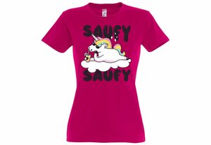 Youth Designz Print-Shirt »SAUFY SAUFY Einhorn Damen T-Shirt« mit Fun-Look Unicorn Aufdruck und lustigem Spruch