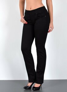 ESRA Straight-Jeans »J500« High Waist Straight Fit Jeans mit elastischem Gummibund Damen, bis Übergröße / Plussize Größe, Straight Leg Jeans Hoch Bund Damen, bis Große Größen, Gerade Schnit