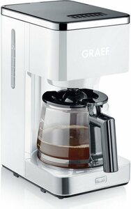 Graef Filterkaffeemaschine FK 401, 1,25l Kaffeekanne, Papierfilter 1x4, mit Glaskanne, weiß