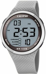 CALYPSO WATCHES Digitaluhr »UK5785/1 Calypso Herren Jugend Uhr Digital«, Herren, Jugend Armbanduhr rund, Kunststoffarmband grau, Sport