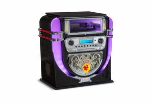 Auna »Graceland Mini Jukebox CD-Player Plattenspieler DAB+/FM-Radio LED« Stereoanlage (DAB+/FM-Radiotuner)