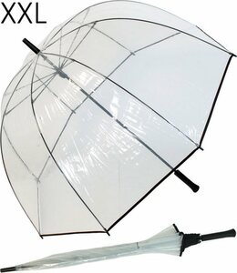 HAPPY RAIN Golfregenschirm »XXL Glockenschirm transparent sehr groß«, durchsichtig - schützt die Frisur