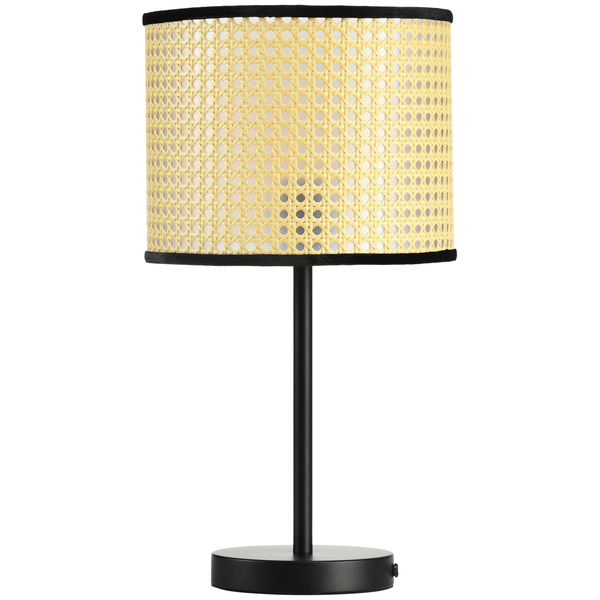 Bild 1 von HOMCOM Tischlampe, Tischleuchte mit E27 Sockel, 40 W Nachttischlampe mit Ratten-Lampenschirm, exkl. Leuchtmittel, für Schlafzimmer, Wohnzimmer, Natur
