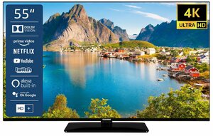 Telefunken D55U660X5CWI LCD-LED Fernseher (139,00 cm/55 Zoll, 4K Ultra HD, Smart-TV, 6 Monate HD+ inklusive, Dolby Vision, Dolby Atmos, 4K UHD, HDR, Prime Video, Netflix, Youtube, Alexa fähig)