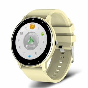 TPFNet SW01 Smartwatch (3.25 cm/1.28 Zoll), mit individuell einstellbarem Display - Armbanduhr mit Musiksteuerung, Herzfrequenz, Schrittzähler, Kalorien etc., Gelb