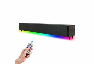 Fortuna Lai SLDB Soundbar (Bluetooth, 20 W, Bluetooth 5.0, RBG Soundbar mit Fernbedienung und Cinch-USB-AUX-Anschluss für TV, PC und Smartphone)