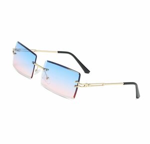 Housruse Sonnenbrille »Modische randlose Sonnenbrille mit Schnittkanten, quadratische Sonnenbrille mit mehrfarbigem Farbverlauf, Sonnenbrille«