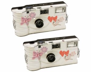 1A PHOTO PORST »2 x Einwegkamera Hochzeit Schmetterling« Kompaktkamera