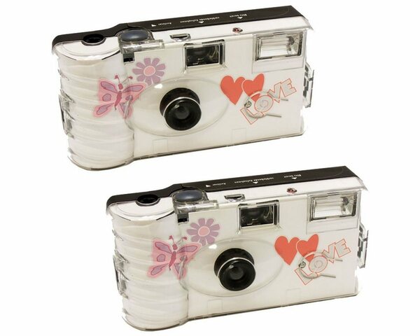 Bild 1 von 1A PHOTO PORST »2 x Einwegkamera Hochzeit Schmetterling« Kompaktkamera