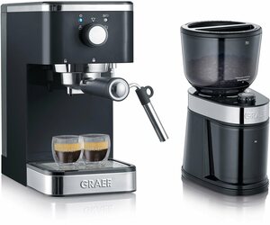 Graef Espressomaschine "Salita Set", inkl. Kaffeemühle CM 202 (ES402EUSET), schwarz